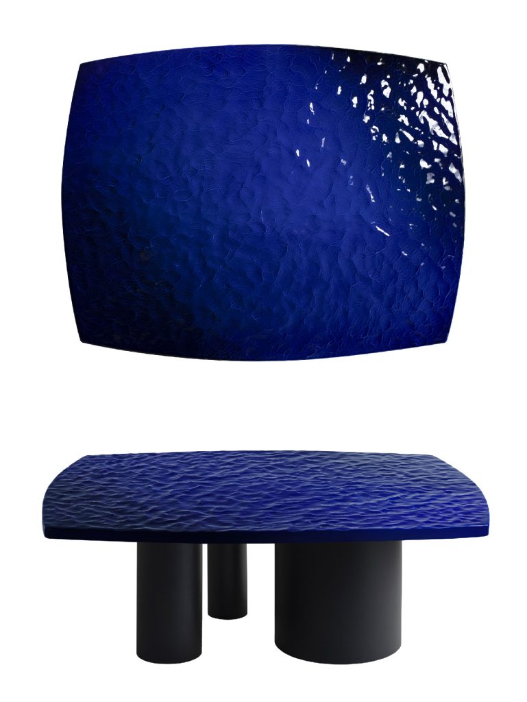 MTT - Art Furniture / Porcelain Table / Waves / 波浪.艺术桌几 / 宝蓝款 inside blue