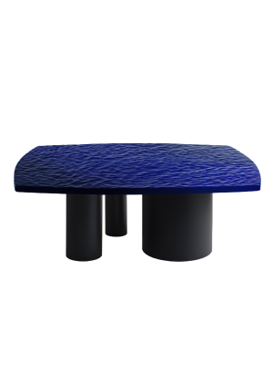 MTT - Art Furniture / Porcelain Table / Waves / 波浪.艺术桌几 / 宝蓝款 inside blue